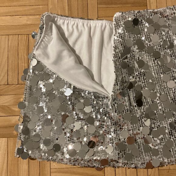 Sparky Silver Sequin Mini Skirt - Picture 5 of 6